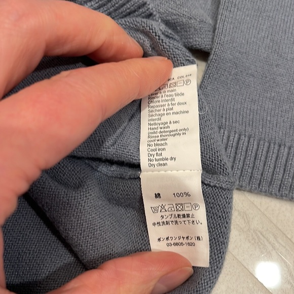 Bonpoint soft pewter blue cardigan sweater size 2 - Picture 6 of 7